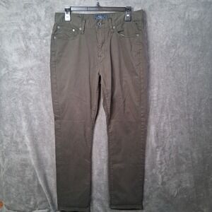Lucky Brand 410 Athletic Fit Jeans Mens Size 31x32 Khaki Olive Straight Stretch